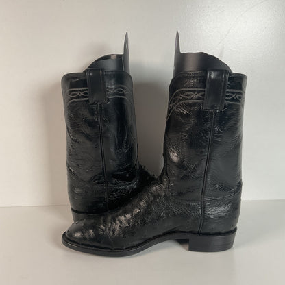 Justin Full Ostrich Quill Roper Boots | Exotic | USA Made | Men’s 8.5 D