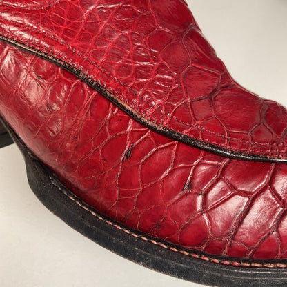 Vintage Cowtown Algonquin Toe Cowboy Boots | Pre-Ban Sea Turtle | Red | Men’s 8 D
