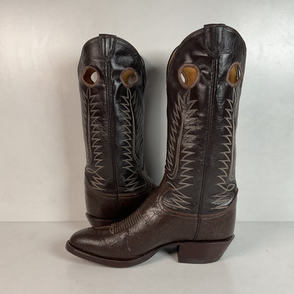 Vintage Tony Lama Caribou Cowboy Boots 8.5 EE Gold Label Exotic Buckaroo