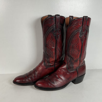 Vintage Lucchese San Antonio Cowboy Boots | Oxblood | Extra Narrow | 11.5 A