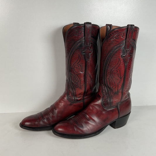 Vintage Lucchese San Antonio Cowboy Boots | Oxblood | Extra Narrow | 11.5 A