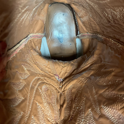 Lucchese 2000 Ostrich Quill Cowboy Boots | Exotic | Tooled Inlay | Men’s 8.5 D