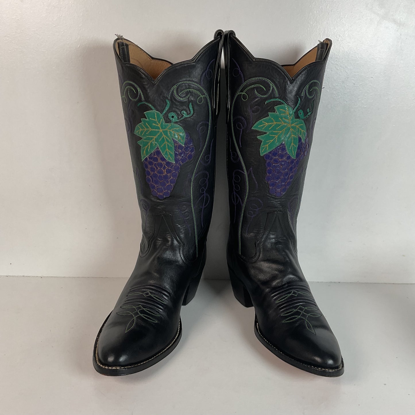 Vintage Rocky Carroll Grape Vine Cowgirl Boots 7 Custom Made