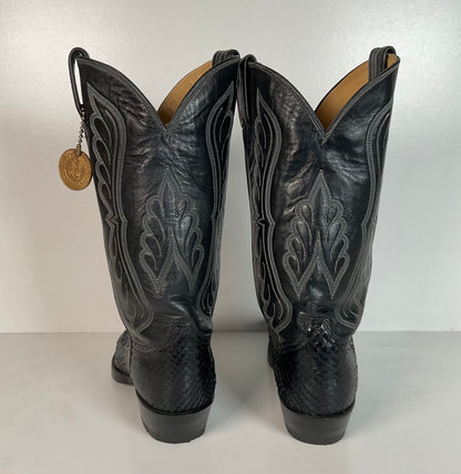 Vintage Tony Lama Anaconda Cowboy Boots | Snakeskin | Gold Label | Exotic | 9 D
