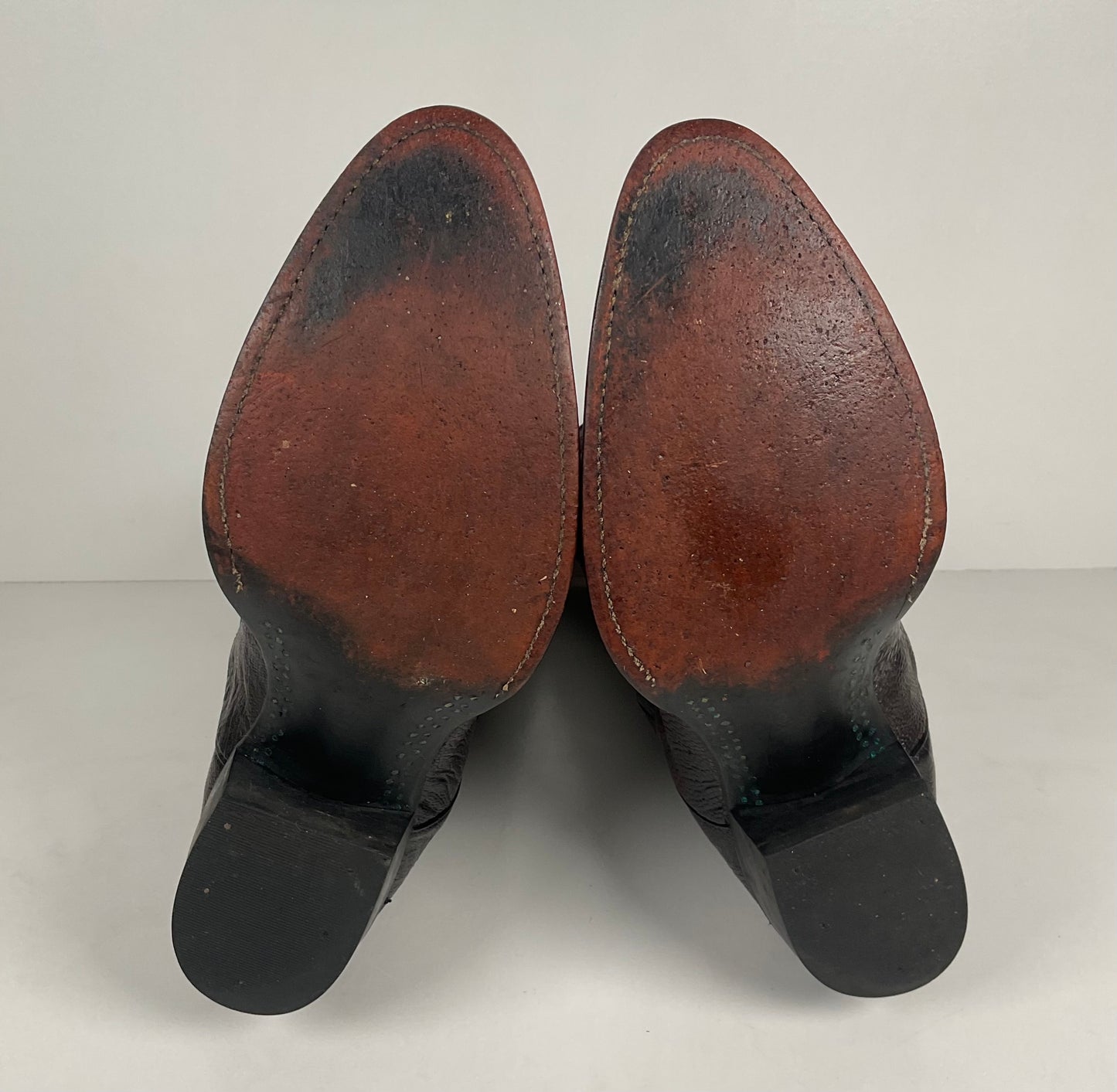 Vintage Longhorn Ostrich Leg Cowboy Boots | Exotic | Black Cherry | Men’s 13 D
