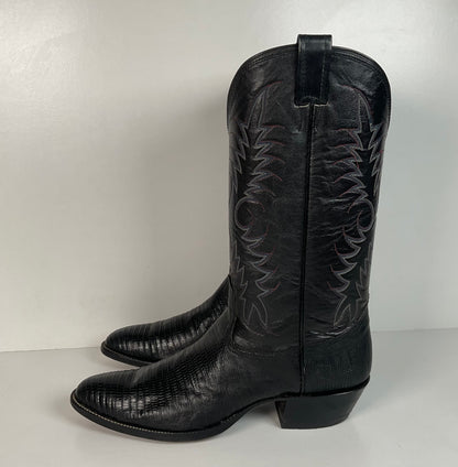 Vintage Nocona Teju Lizard Cowboy Boots | Extra Narrow | Men’s 11.5 A