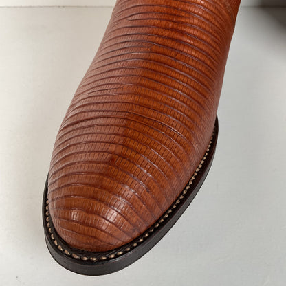 Vintage Dan Post Teju Lizard Cowboy Boots | Peanut Brittle | Men’s 10 D