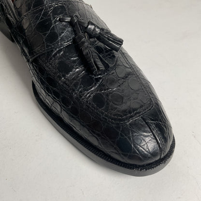 Zelli Franco Crocodile Tassel Loafer | Black | 12 M