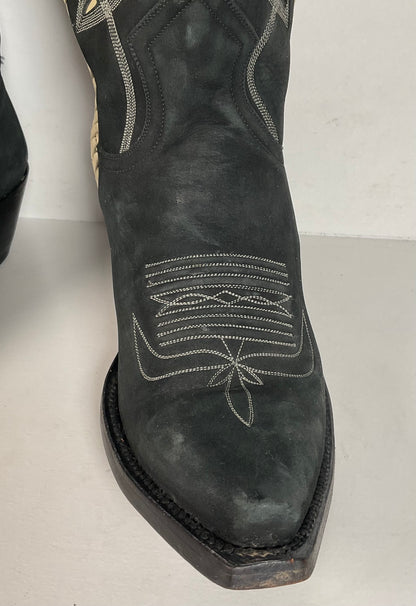 Liberty Handmade Cowgirl Boots | Nubuck Suede | Braided | Women’s 8 B