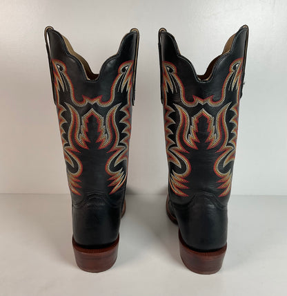 R. Watson Smooth Ostrich Cowboy Boots | Exotic | Black | Men’s 9 D