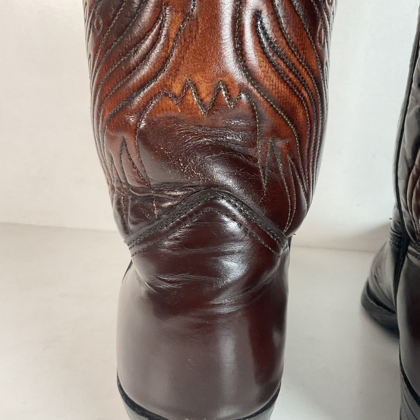 Vintage Texas Brand Patent Thunderbird Cowboy Boots 10.5 EE Rainbow Peacock