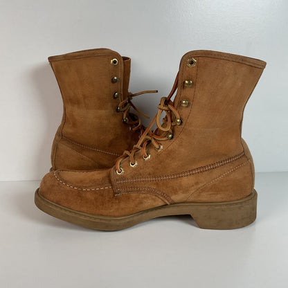 Vintage Wolverine Moc Toe Boots | Pig Skin Suede | USA Made | Men’s 11 C