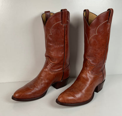 Vintage Tony Lama Chocolate Cow Cowboy Boots | Gold Label | Men’s 11 D