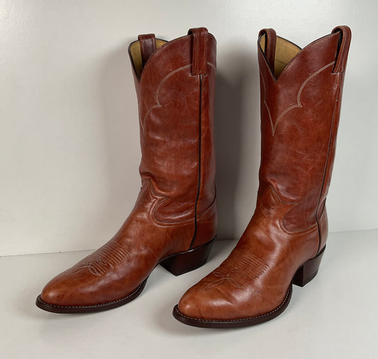 Vintage Tony Lama Chocolate Cow Cowboy Boots | Gold Label | Men’s 11 D