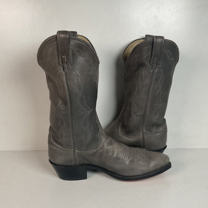 Vintage Dan Post Grey Elk Skin Cowboy Boots 10.5 D USA Made Old Label