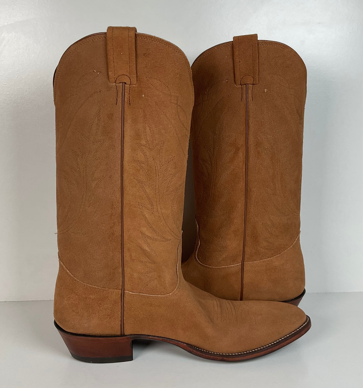 Vintage Nocona Suede Rough Out Cowboy Boots | Extra Narrow | Men’s 11.5 A