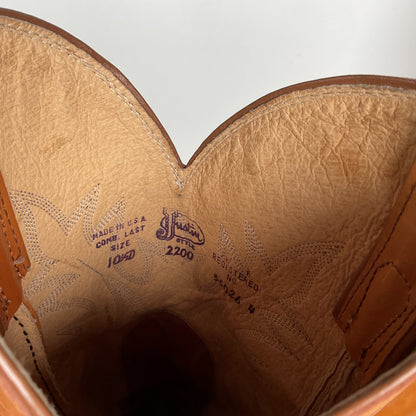 Vintage Justin Calfskin Cowboy Boots | Butterscotch | USA Made | Men’s 10.5 D