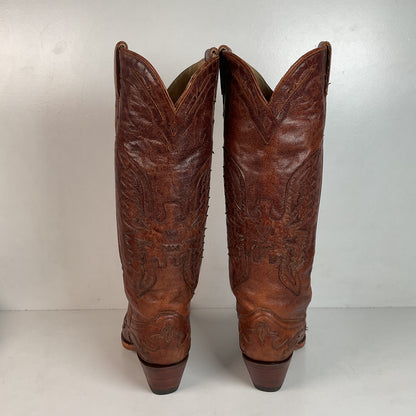 Corral Distressed Leather Thunderbird Cowgirl Boots 8.5 M Overlay Tall