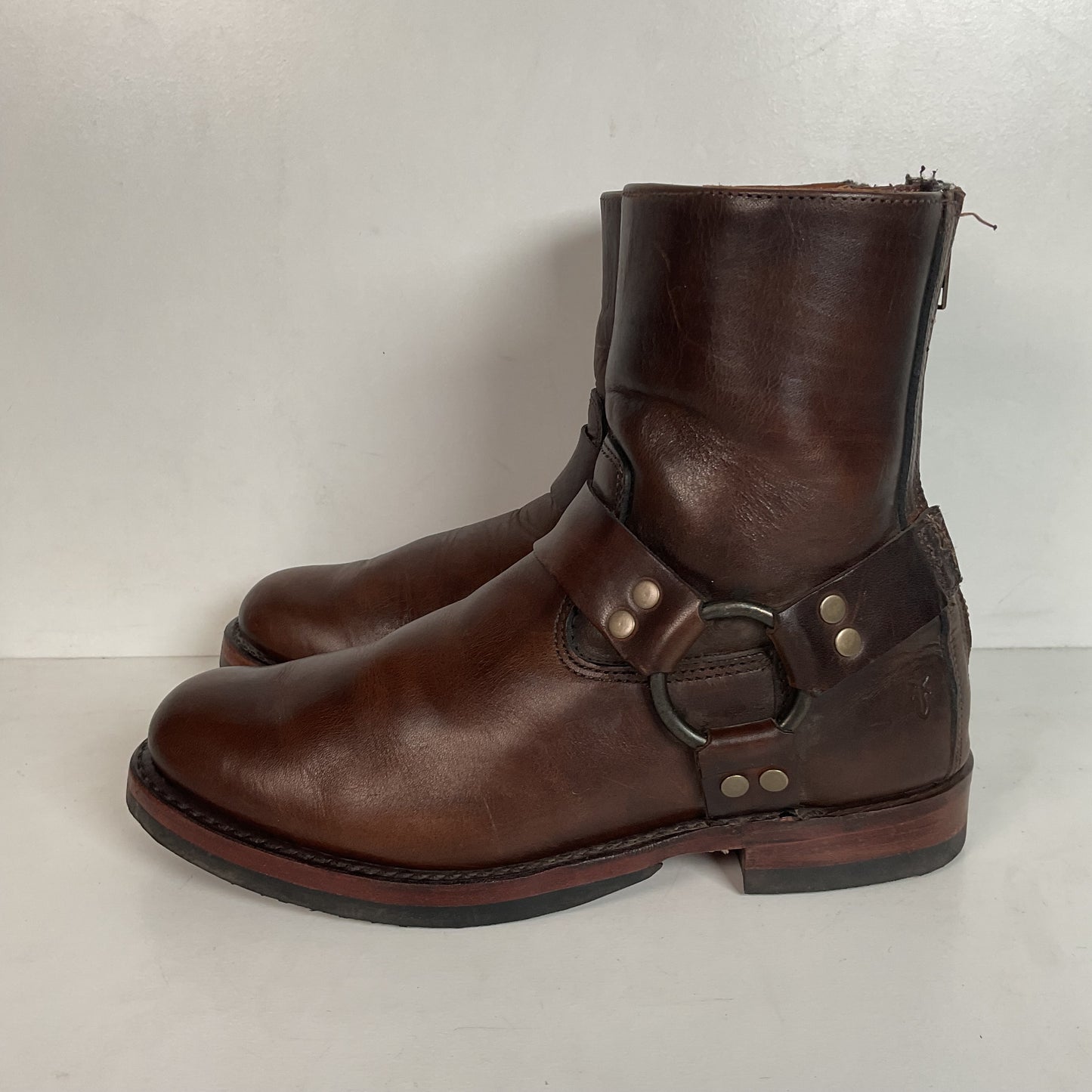 Frye John Addison Harness Boots 8 M USA Made Style 86167