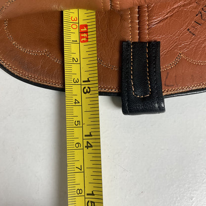 Vintage Lucchese Tall Cowgirl Boots 7 B USA Made Black Calf Skin