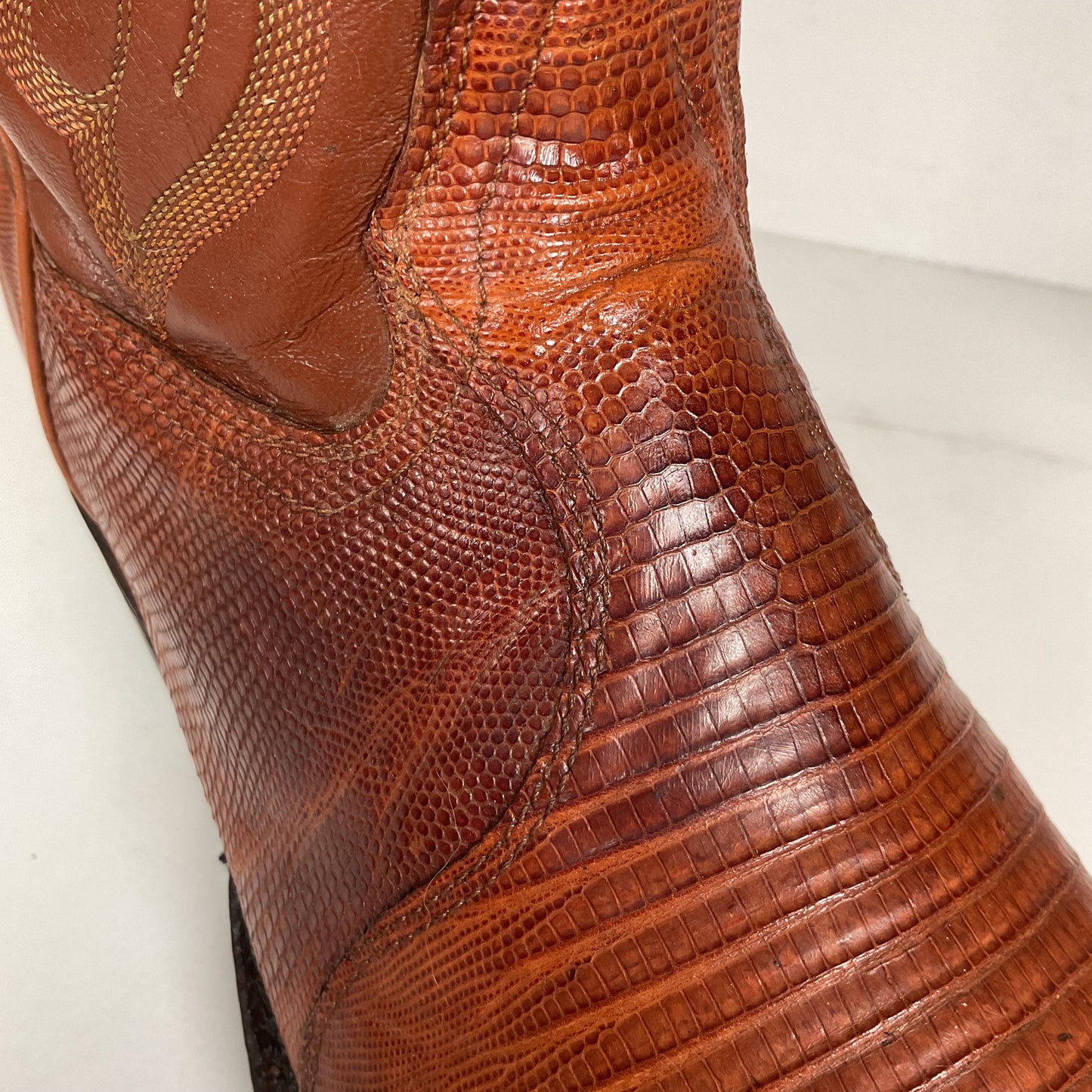 Vintage Tony Lama Teju Lizard Cowboy Boots | Gold Label | Men’s 10 D