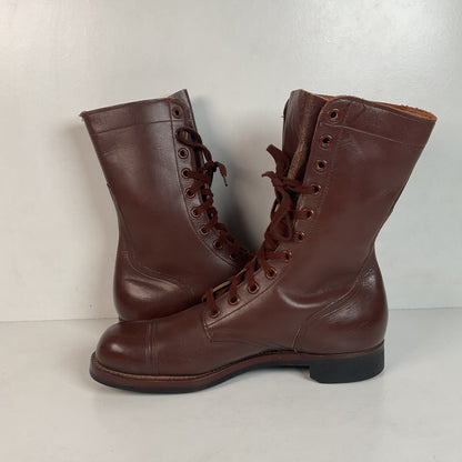 Vintage Vietnam War Brown Jump Boots 11 N (Narrow) Cap Toe Paratrooper