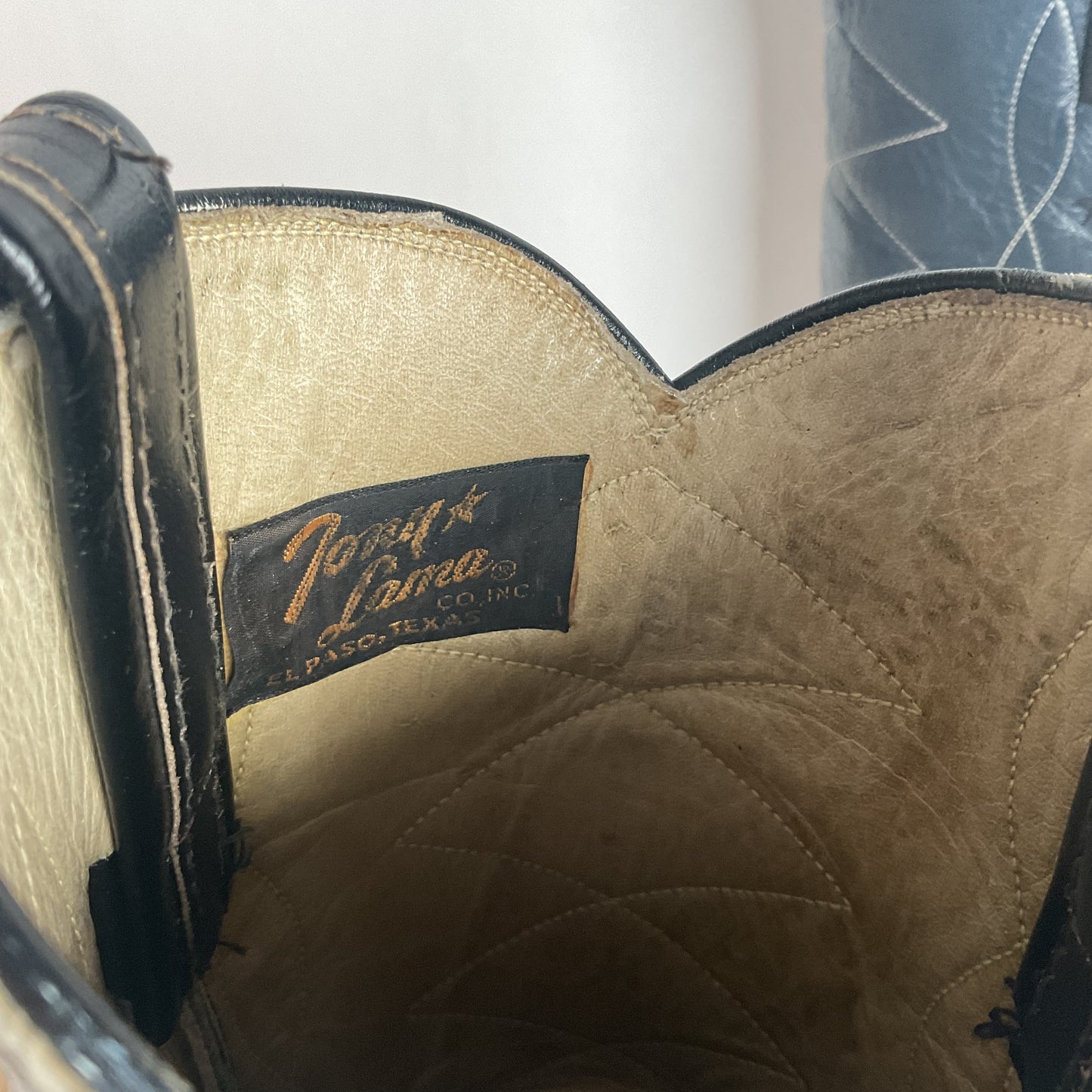 Vintage Tony Lama Navy Blue Cowgirl Boots 5.5 B Gold Label Lizard Wingtip