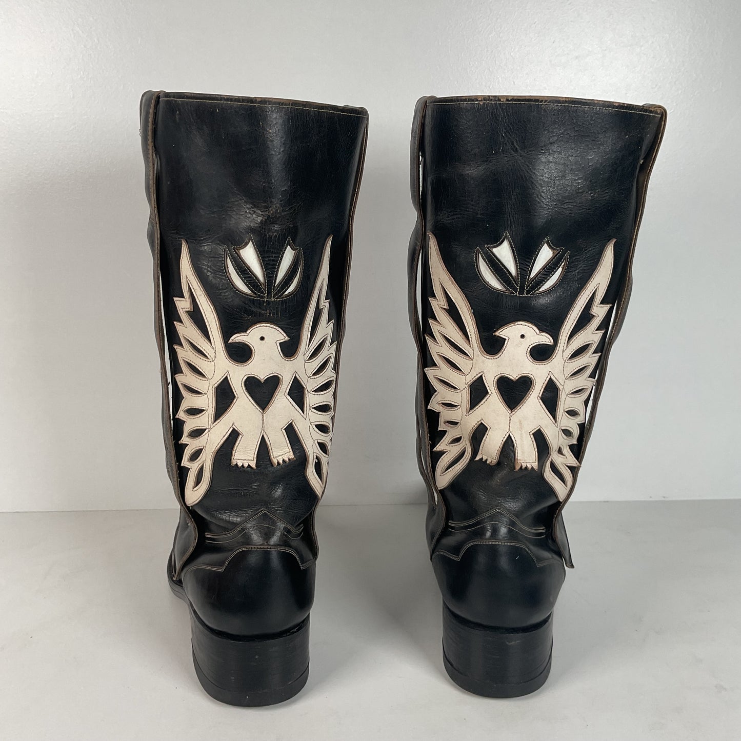 Vintage Thunderbird Cowboy Boots | Tooled Inlays | Mule Ear | 1960s | Men’s 9