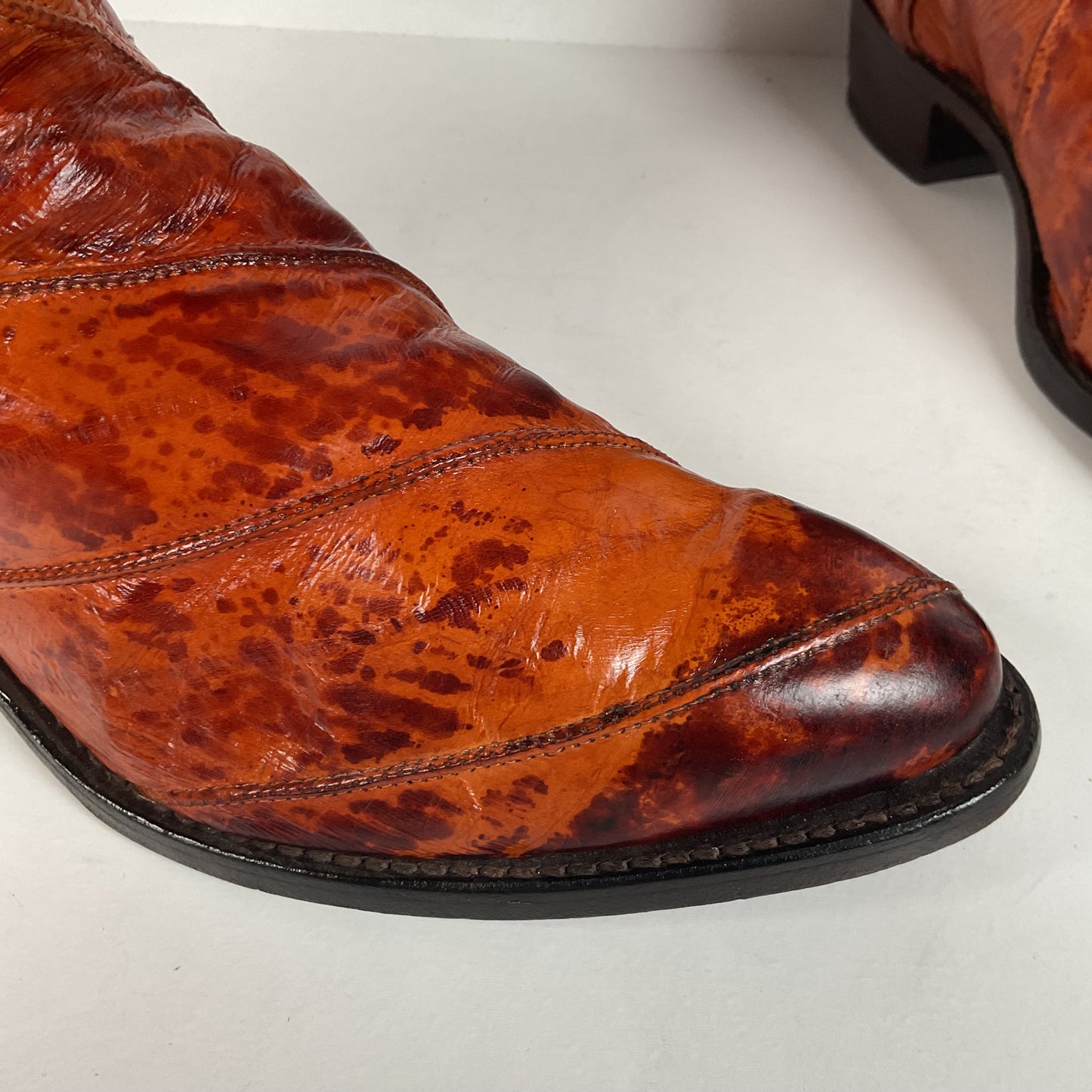 Vintage J. Chisholm Eel Skin Cowboy Boots | Exotic | USA Made | Men’s 8.5 D
