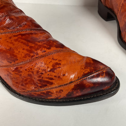 Vintage J. Chisholm Eel Skin Cowboy Boots | Exotic | USA Made | Men’s 8.5 D