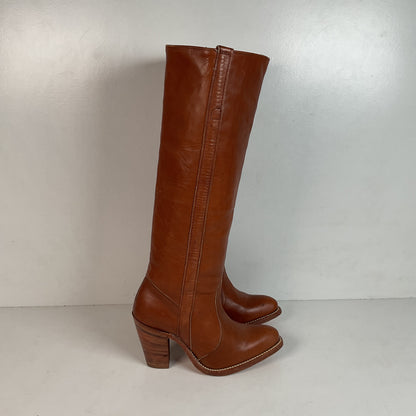 1970s Frye Mustang Riding Boots 6 B Black Label USA Made