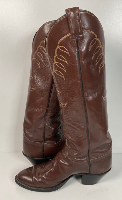 Vintage 1960s Tony Lama Tall Buckaroo Boots 9.5 D Gold Label