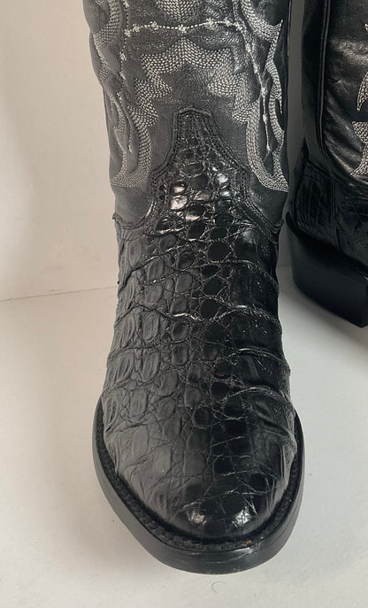 Dan Post Caiman Crocodile Cowboy Boots | Exotic | Blac | Men’s 7.5 D