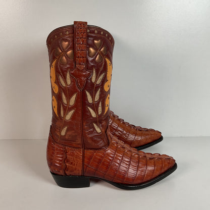 Cuadra Alligator Tail Cowgirl Boots | Butterfly Inlay | Men’s 7 | Women’s 8