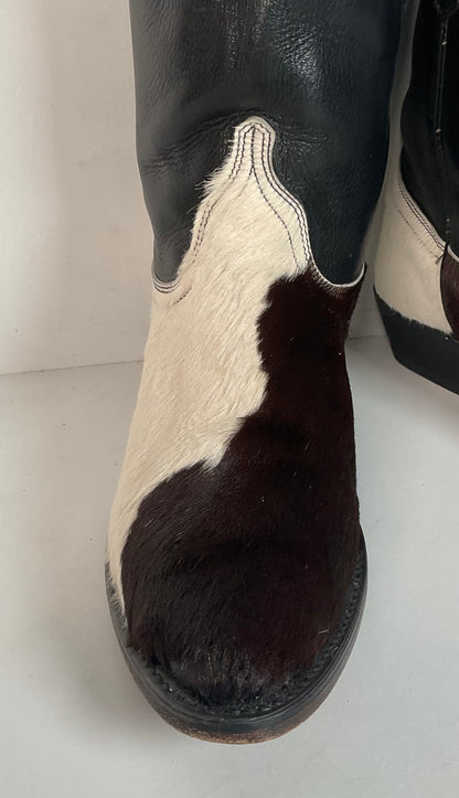 Dan Post Pony Hair On Cowhide Cowgirl Boots 7.5 M