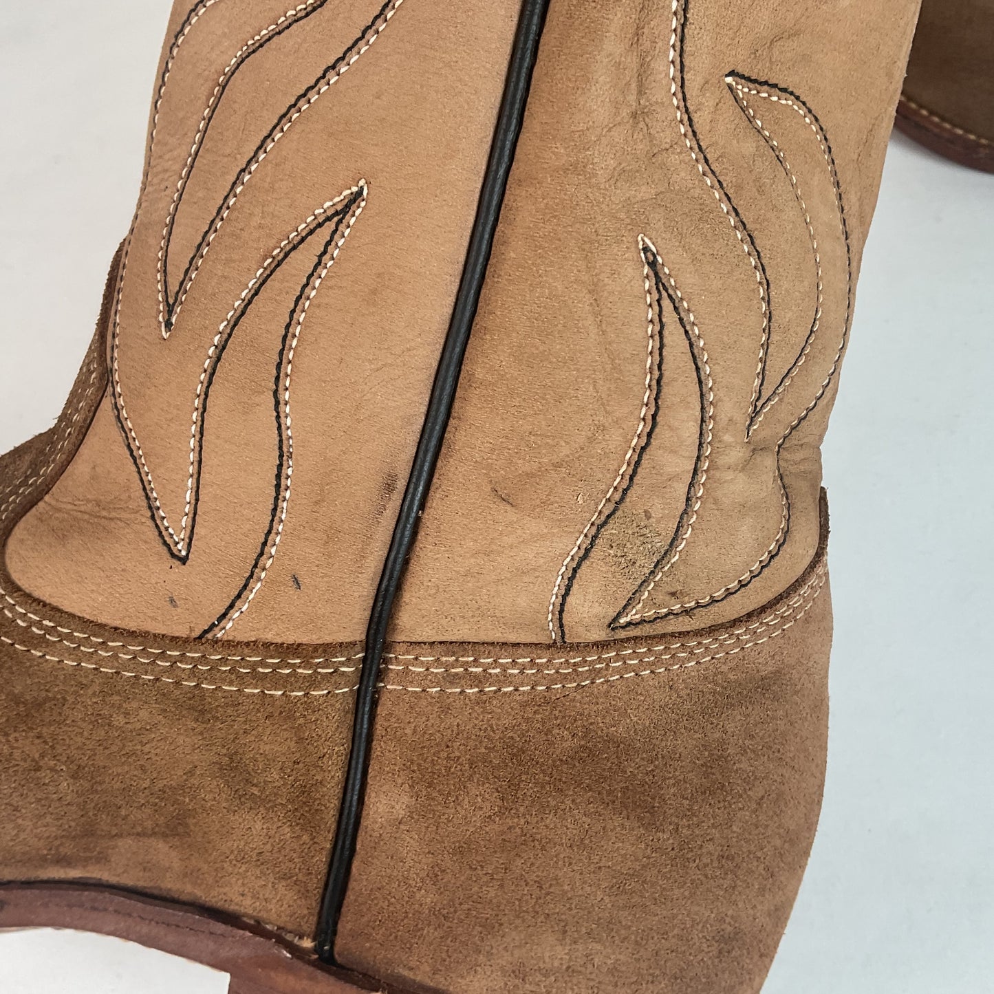 1960s Rodeo Suede Cowboy Boots 11.5 D Rough Out USA Made