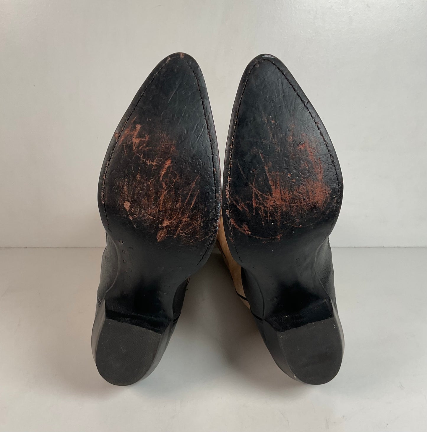 Tony Lama Cowgirl Boots — Tooled Inlay — USA Made — 8.5 M