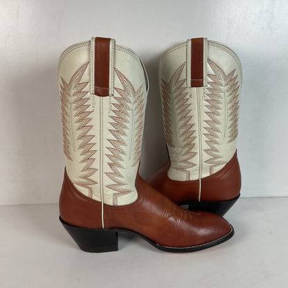 Hondo Calfskin Leather Cowgirl Boots 10 B White Upper