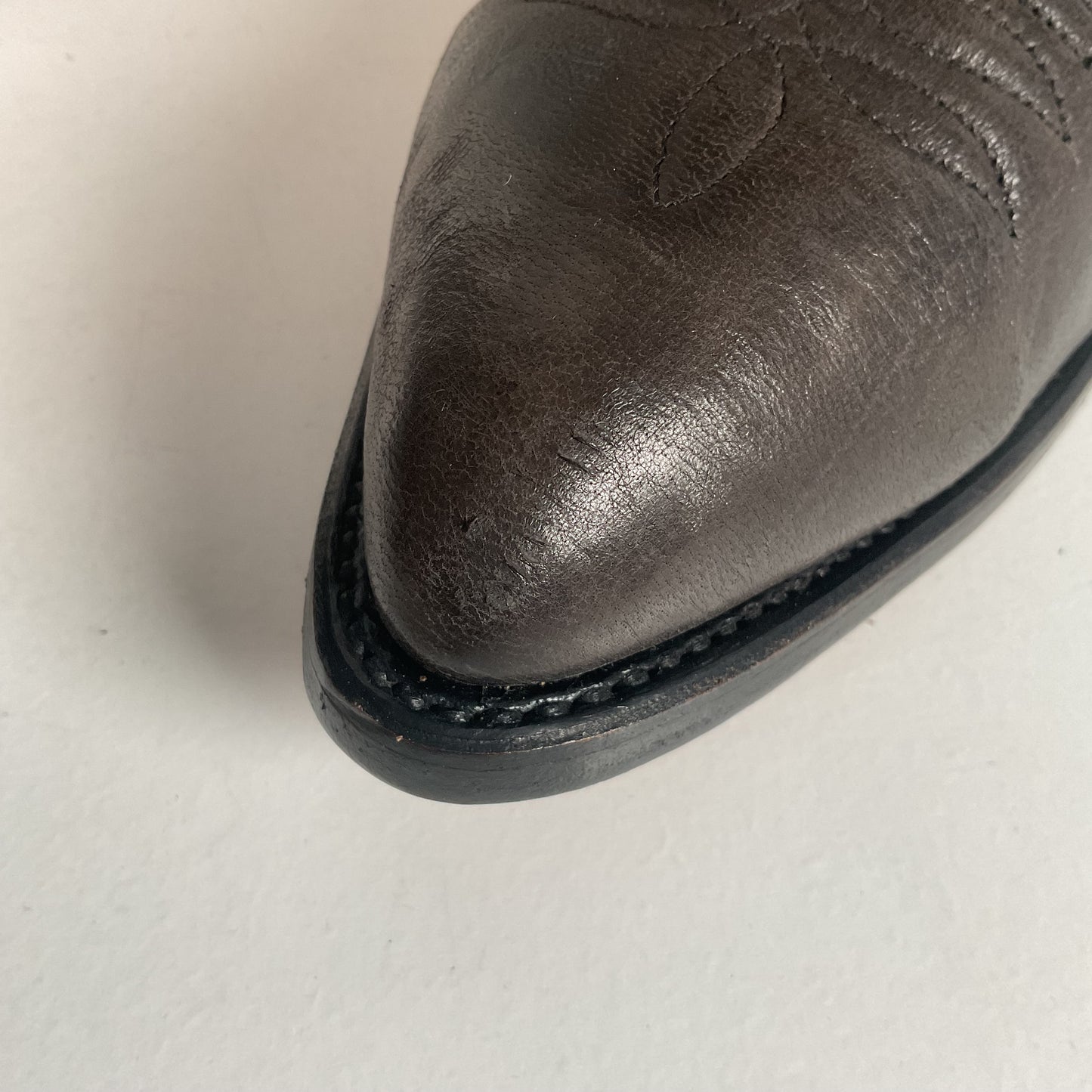 Vintage Wrangler Dark Grey Cowboy Boots 10 D Soft Tennessee Deer Skin