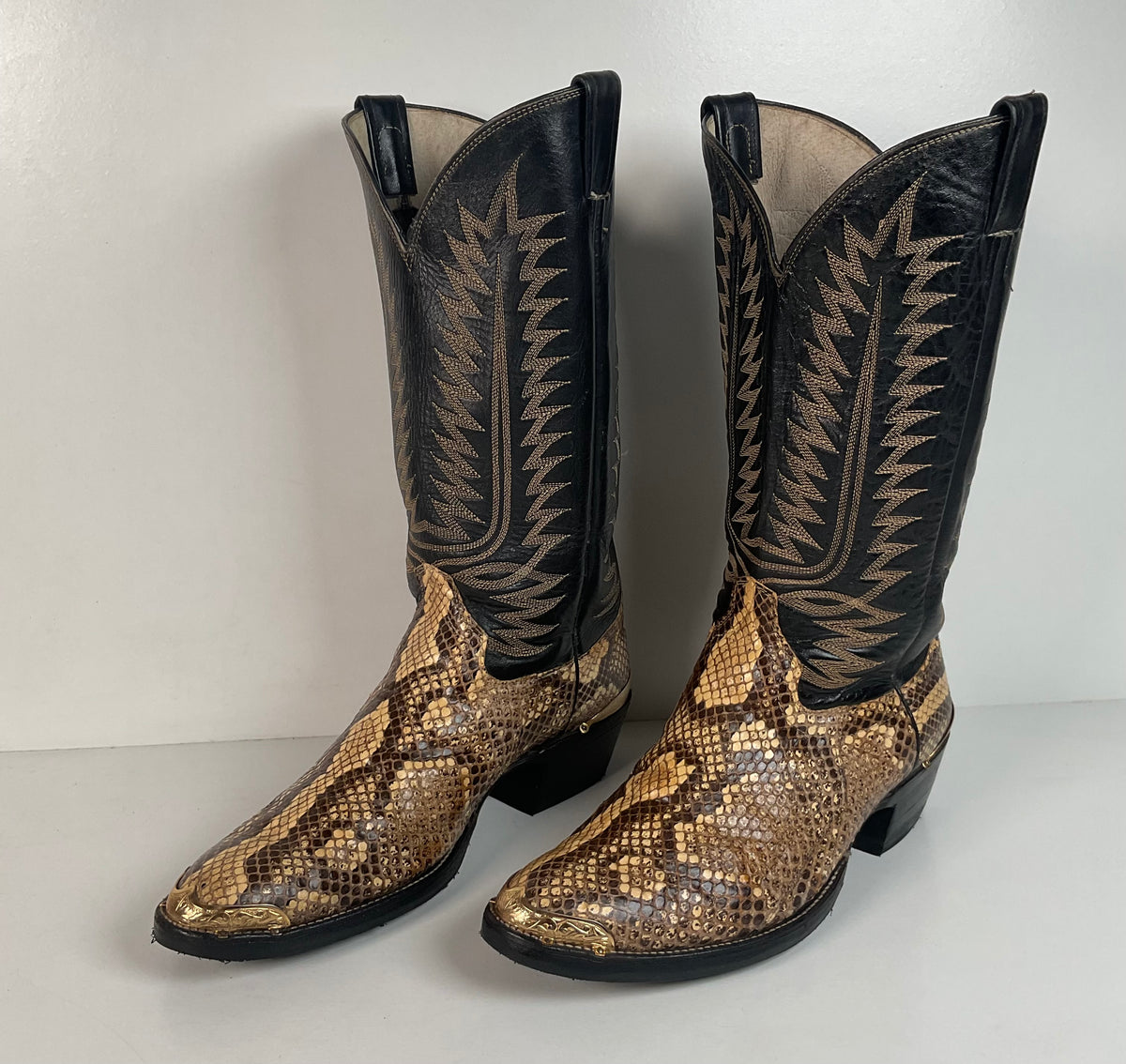 Cowtown Python Snakeskin Cowboy Boots | Front Cut | USA Made | Men’s 9.5 D
