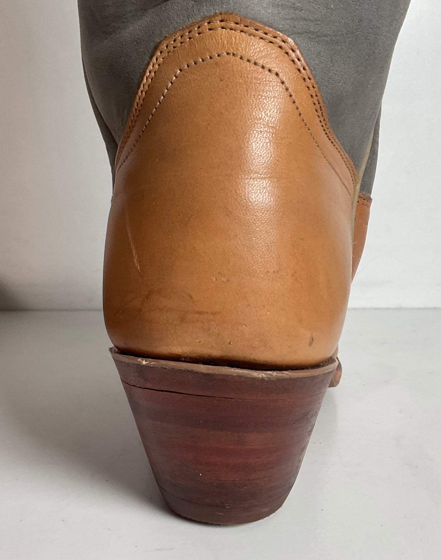 Vintage Justin Women’s Flower Cowgirl Boots 8 B Tooled Inlay USA Made