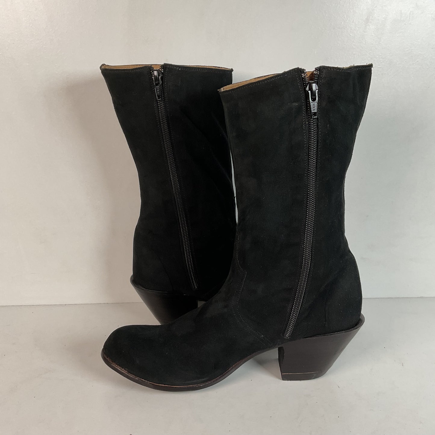 Lucchese Prototype Sock Booties 8 B Nubuck Suede Classics Handmade