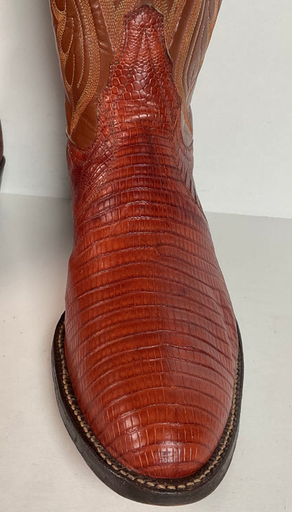 Vintage Tony Lama Teju Lizard Cowboy Boots | Gold Label | Men’s 11 D