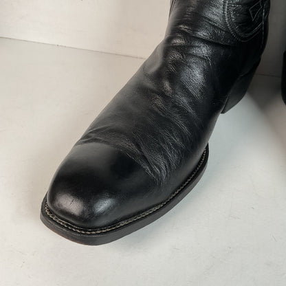Wheeler Boot Company Cowboy Boots 10 Wide Black Calf Custom