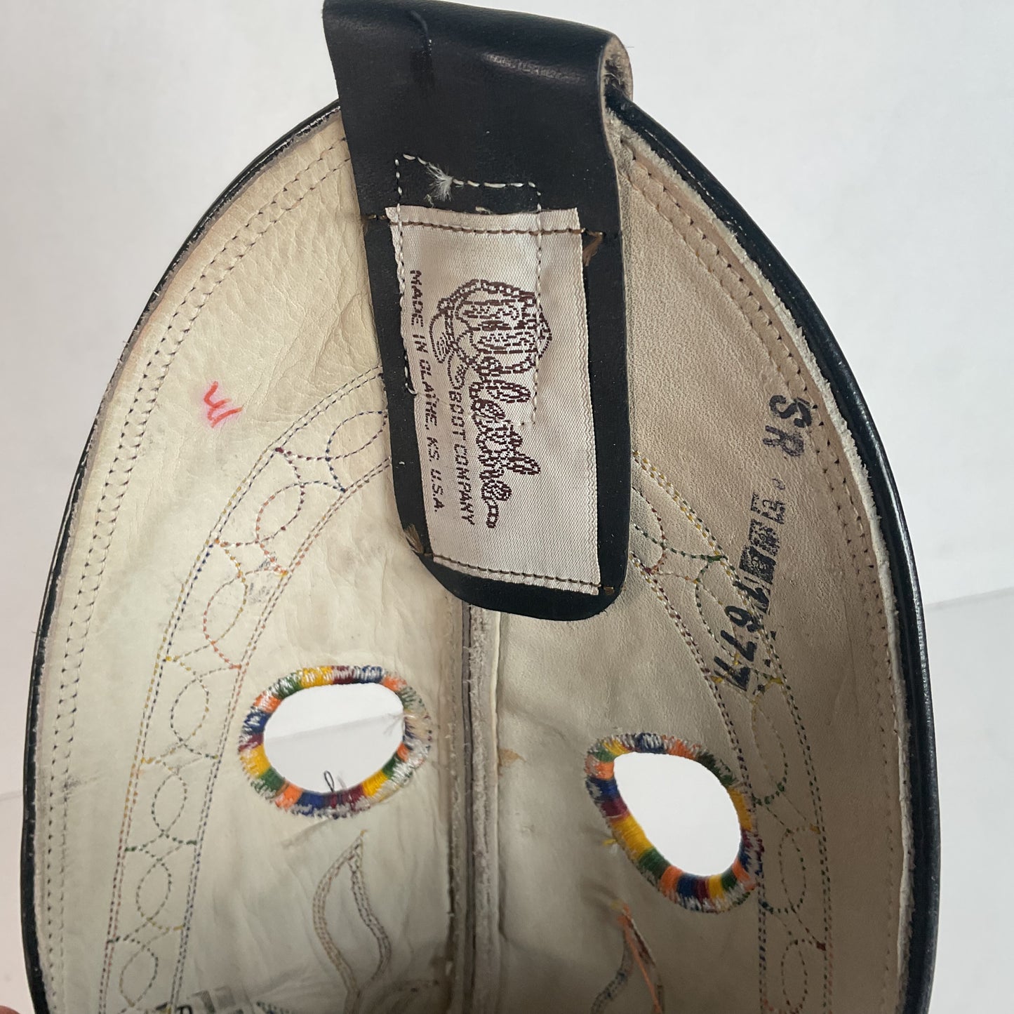 Olathe Rough Stock Cowboy Boots 10 D Black Mule Skin USA Made