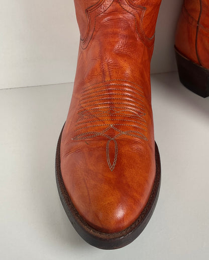 Vintage Justin Cowboy Boots | Chocolate Cow | USA Made | Men’s 10.5 D