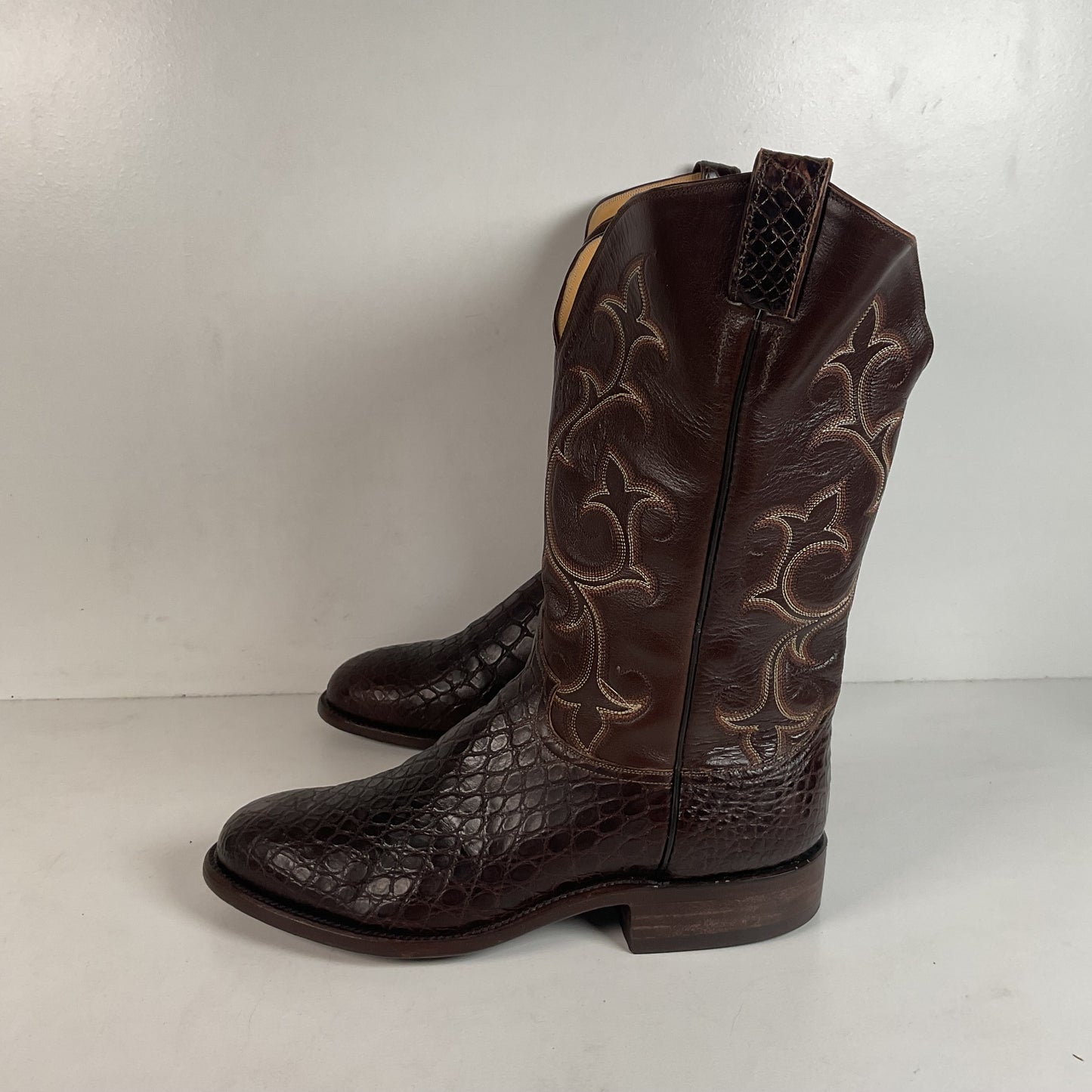 Caboots Nile Crocodile Roper Boots 9.5 E Champion Attitude Custom