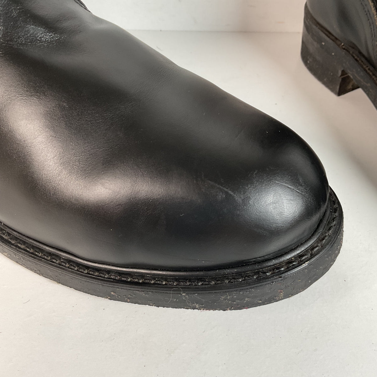 Vintage Brahma Steel Toe Engineer Black Leather Boots USA Corded Sole Men\'s 8.5 Vintage Vintage Mens 8.5 Brahma Engineer Boots Steel Toe  main image 4