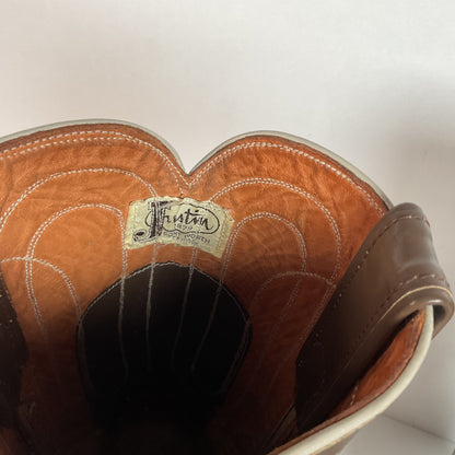 Vintage Justin Cowgirl Boots | Taupe | 1960s-1970s | USA Made | 7.5 B