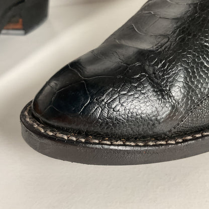 Vintage Panhandle Slim Ostrich Leg Cowboy Boots | Exotic | Black | Men’s 12 D
